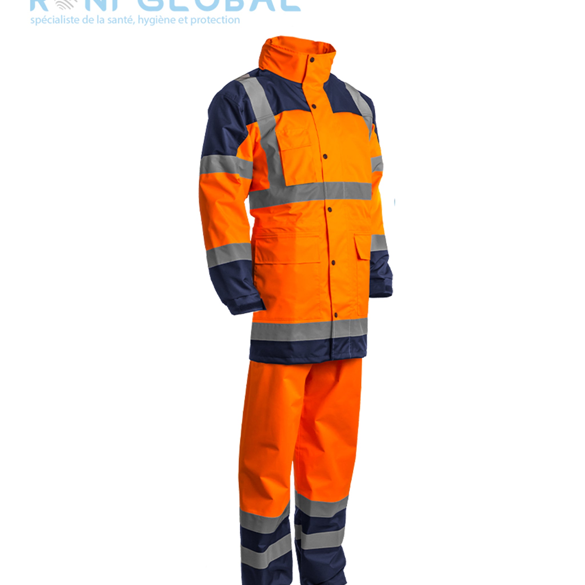 Ensemble de sécurité haute visibilité, anti-pluie en polyester et doublure mesh CLASS 3 - HYDRA COVERGUARD