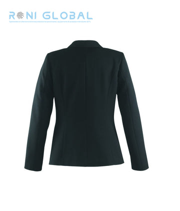 Veste de service noire femme, doublée, coupe slim fit en polyester 3 poches - AMANDE ROBUR